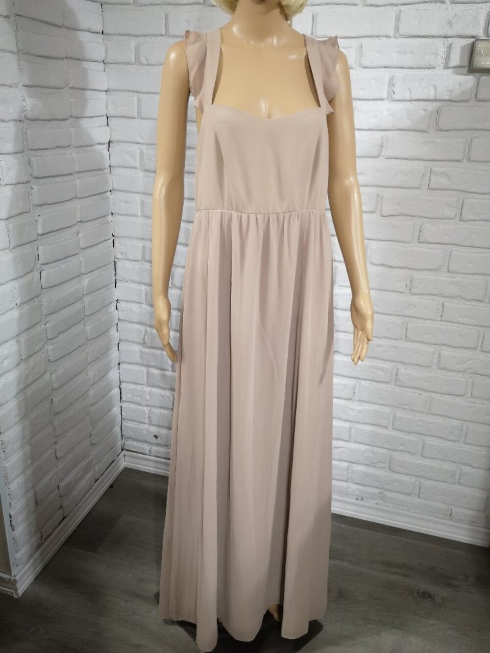 Show Me Your MuMu Ladies Size XL Champagne Smoked Back Section Lined Maxi Dress
